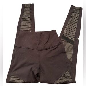 ALO Black Leggings with Ribbed Detail